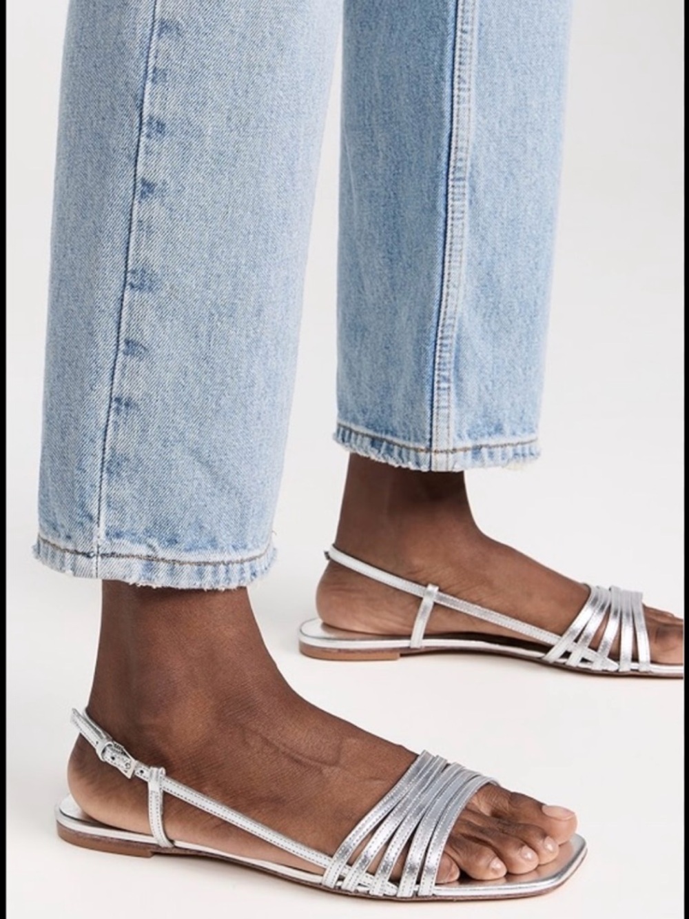 NWOT Reformation Millie Silver Slingback Sandals